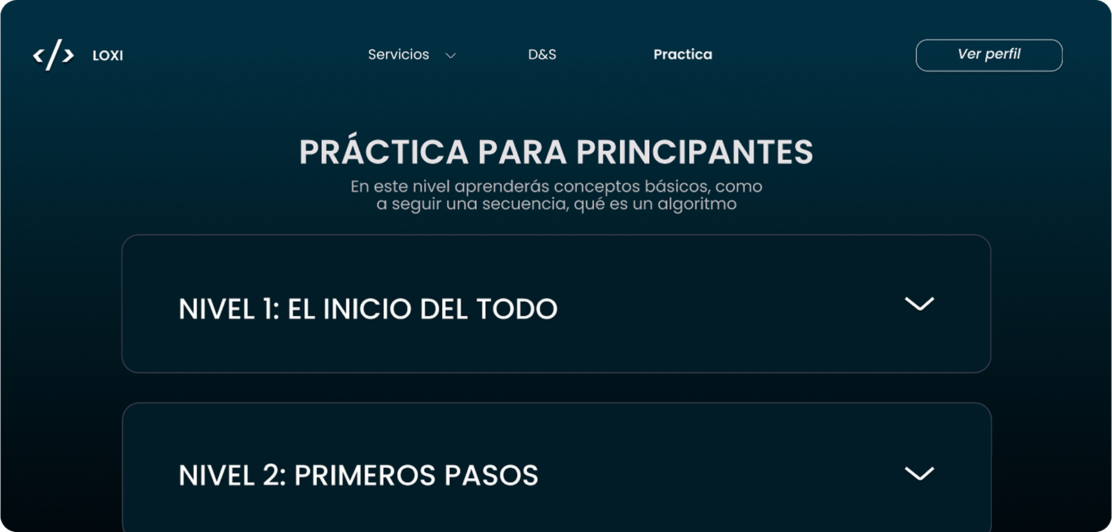 Práctica para principiantes